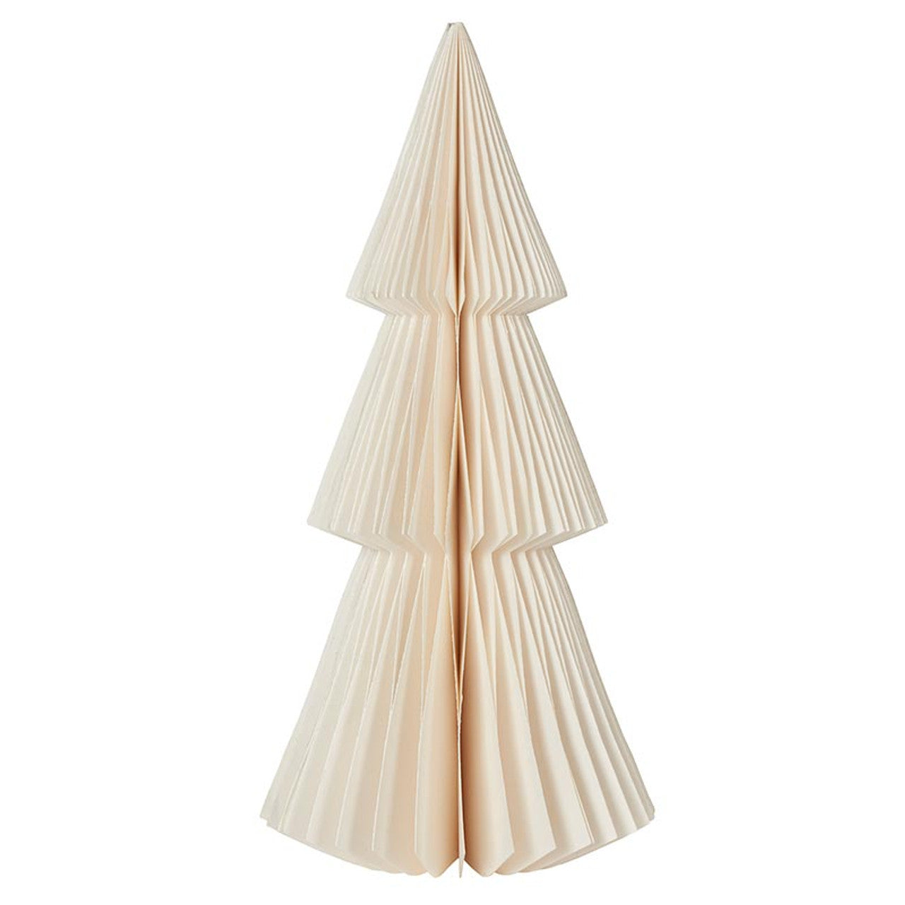 Fourteen inch magnetic closure holiday paper tree. Warm white. 