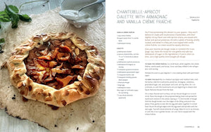 Recipe of a chanterelle apricot galette from inside the Mushroom Gastronomy. 