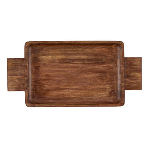 Natural Wood Serving Tray with Handles