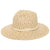 Ivory and beige woven rattan sun hat with braided detail on brim. San Diego Hat company. 