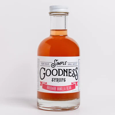 Simple Goodness Sisters Rhubarb Vanilla Bean simple syrup.