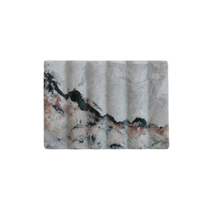 black and grey melange marble soap dish. 