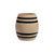 Vintage inspired black and cream striped crock vase. 