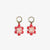 Red/pink beaded blossom petal drop earrings. Ink & Alloy. 