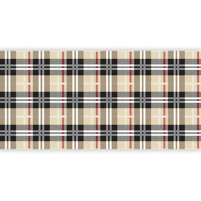 Brown plaid paper table runner