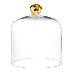 Glass Cloche with Gold Knob