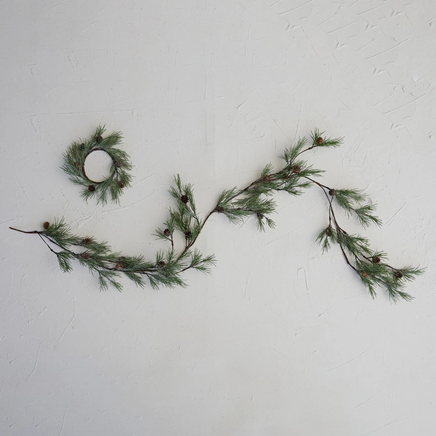 Faux Pine Needle and Pinecone Garland