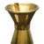 Spout view of Stainless steel oil or vinegar cruet in gold finish. Kitchen decor. 