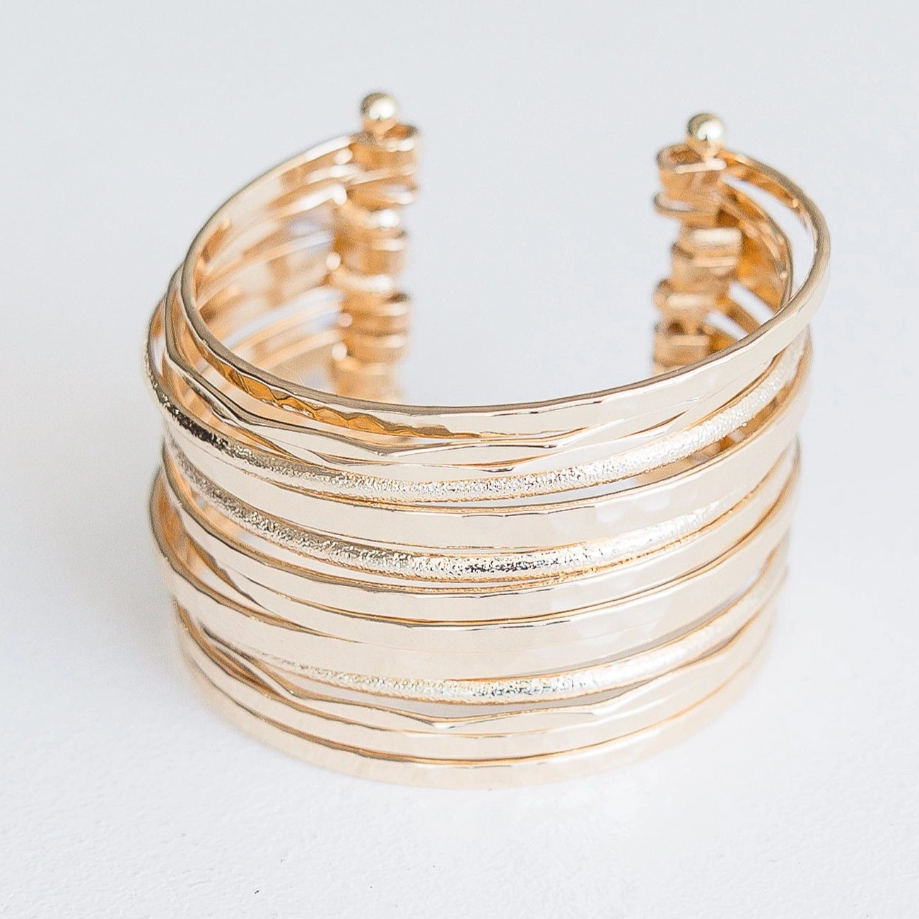 Chunky Hammered Adjustable Bracelet Cuff| Leslie Curtis