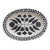 Oval stoneware hand painted black and white floral platter. 