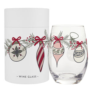 Stemless Holiday Wine Glasses| Holiday