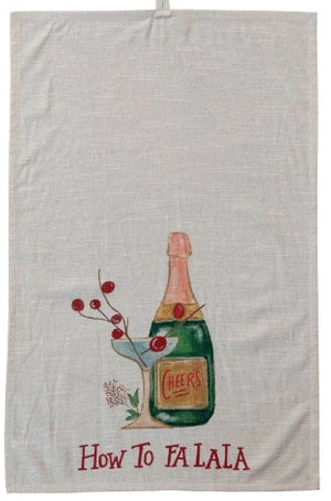 How to FaLaLa cotton slub tea towel. Holiday.