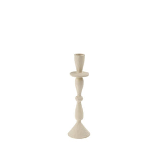 small hand painted iron taper candleholder in cream