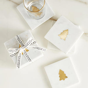 Marble Coasters with Trees| Holiday