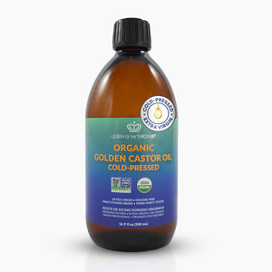 USDA certified organic castor oil in 16.9 ounce glass bottle. Cold pressed. Extra virgin castor oil. Queen of Thrones.  