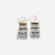 rectangle striped black and white beaded fringe earrings. 