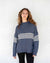 Seacoast stripe sweater in blue. One size fits most. Mersea. 