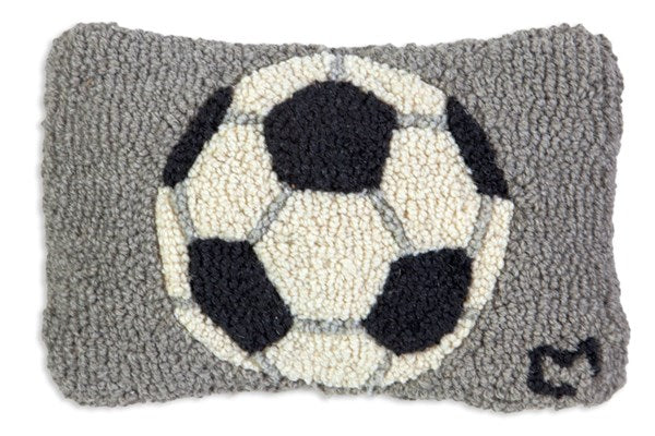 Soccer Hooked Wool Pillow