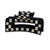 retro glass beaded black and white checkered hair claw