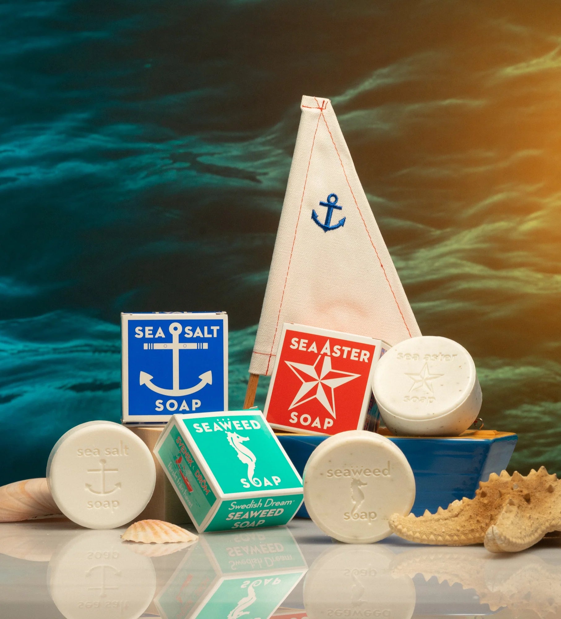 Swedish inspired luxury bar soap in various nautical scents. 