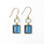 Two tone blue glass dangle earrings. Ink & Alloy.