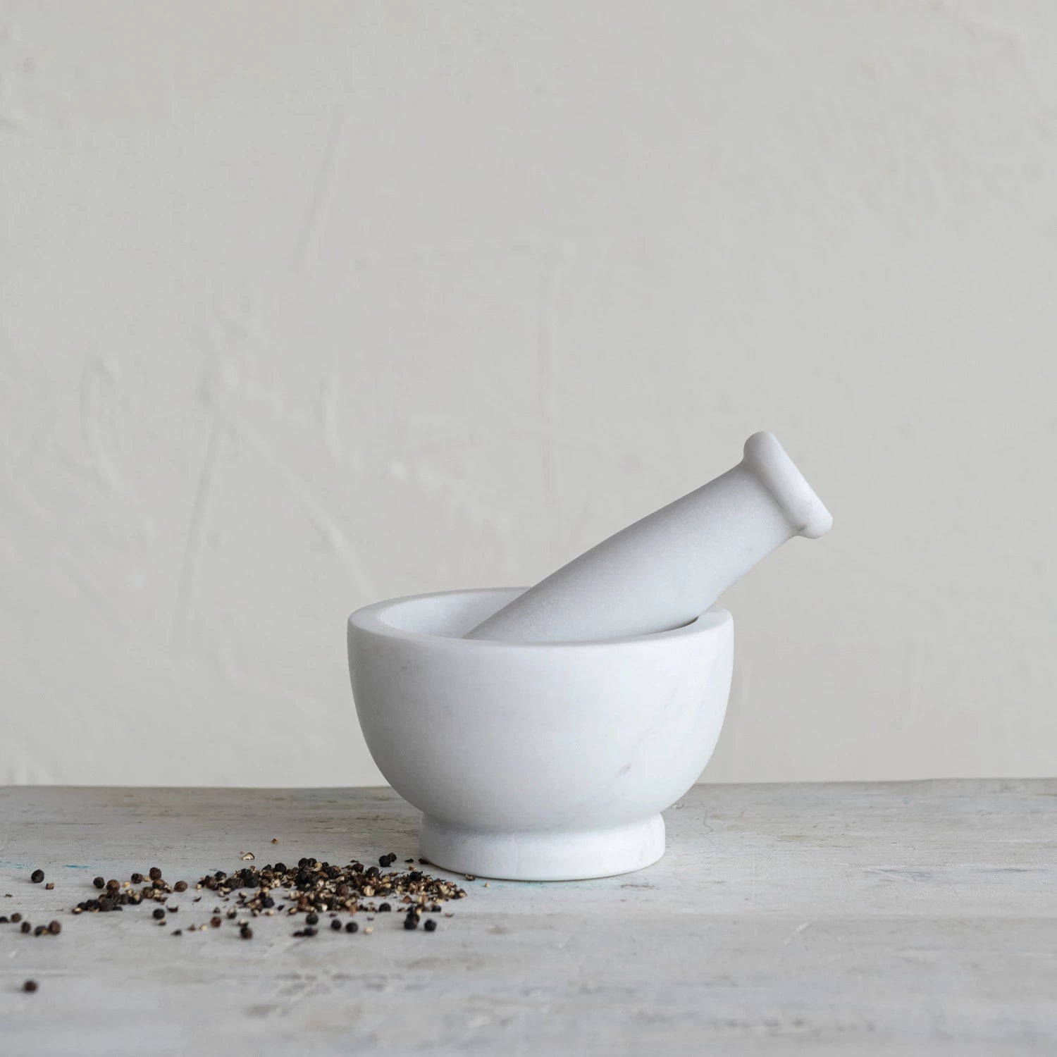 GRAY MARBLE MINI MORTAR & PESTLE