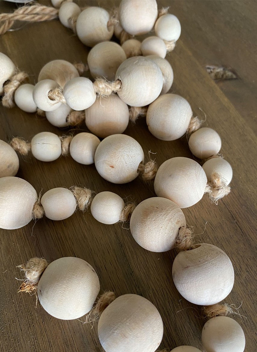 Natural Wood Bead Garland