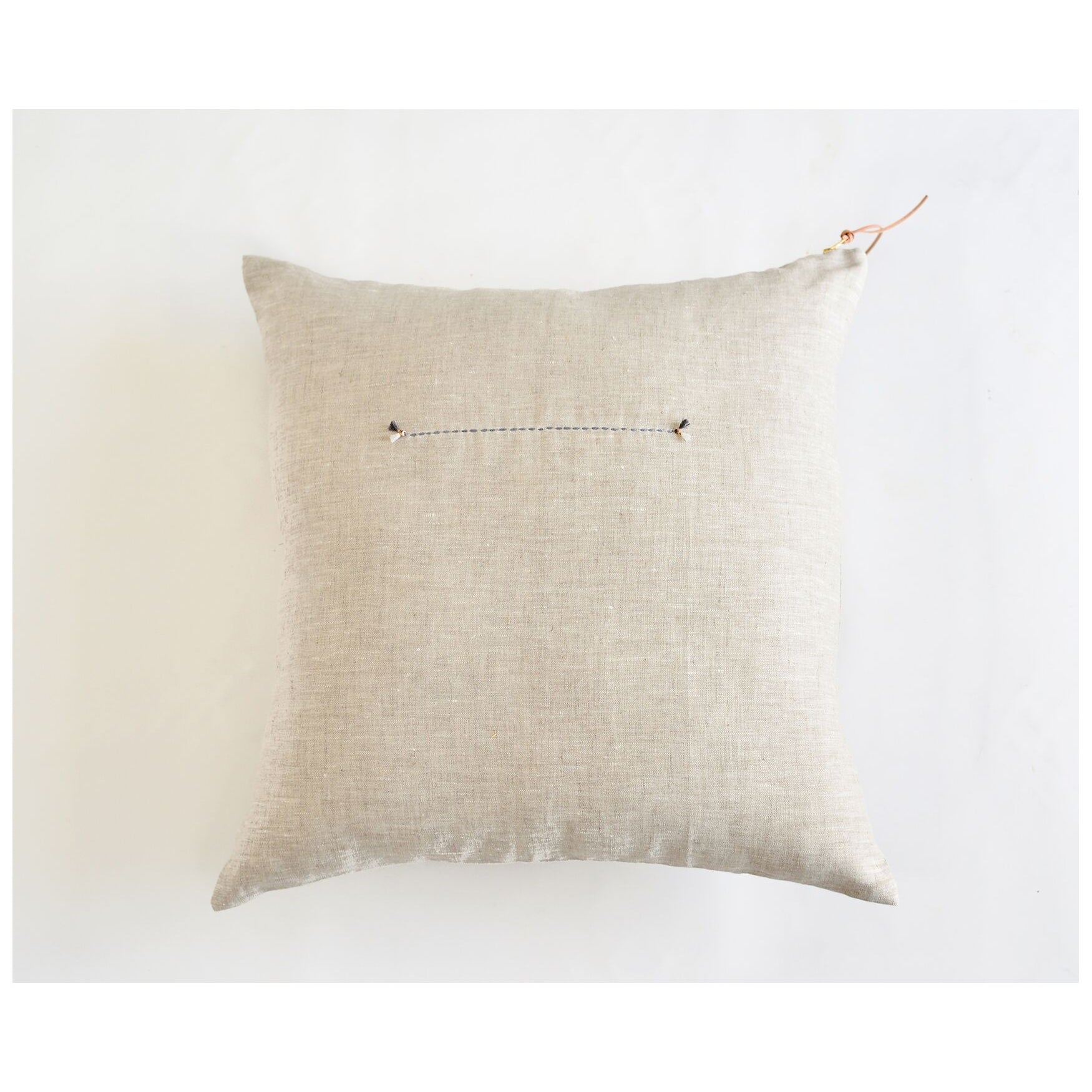 Leather and linen online pillow