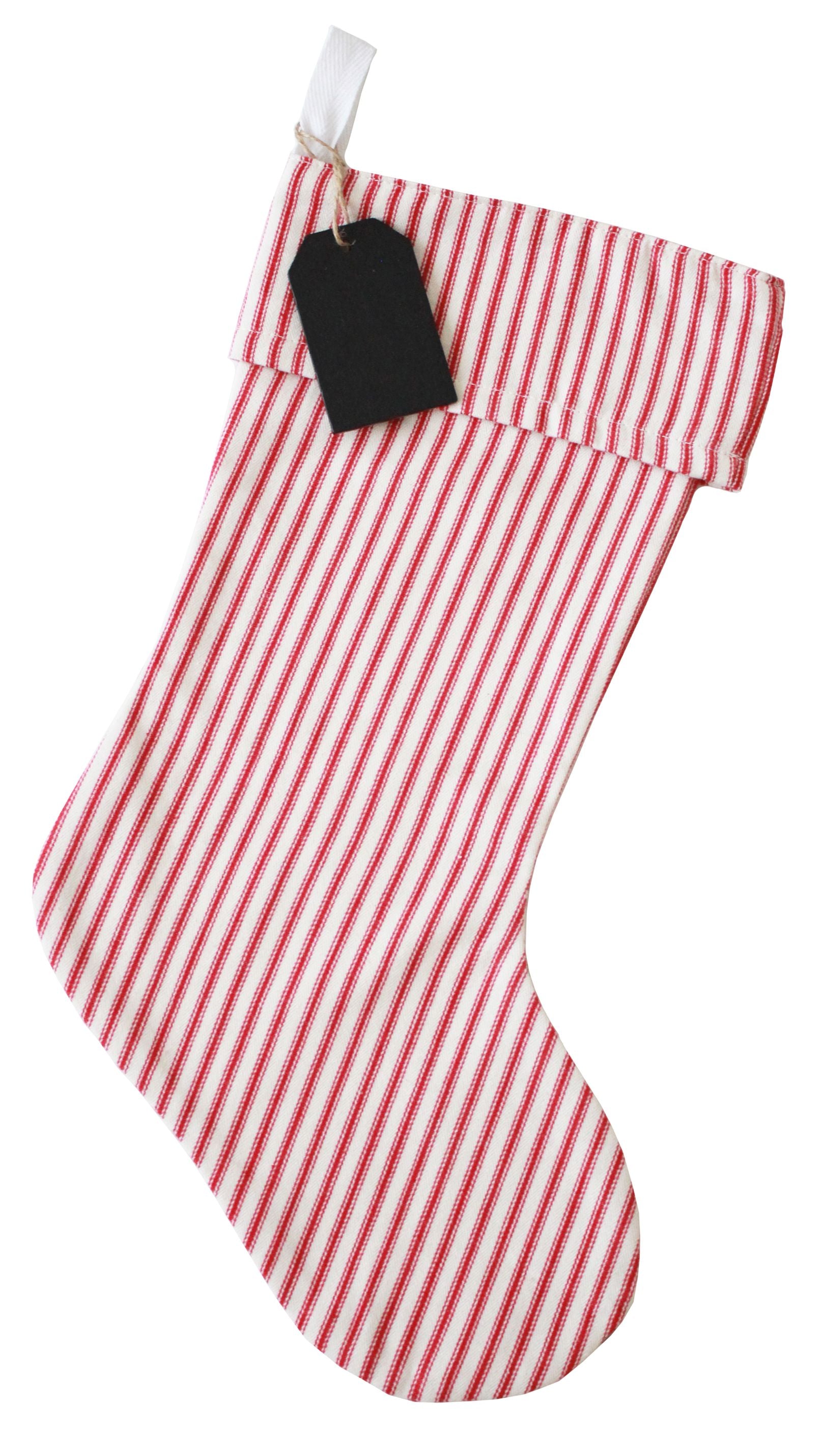 Ticking Stripe Christmas Stocking | Holiday