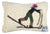 Hooked wool "Cross Country Skier" pillow in cream. Chandler 4 Corners. Sundance