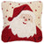 Hooked wool red, white, and neutral cream sweet Santa pillow. Chandler 4 Corners. Sundance. 